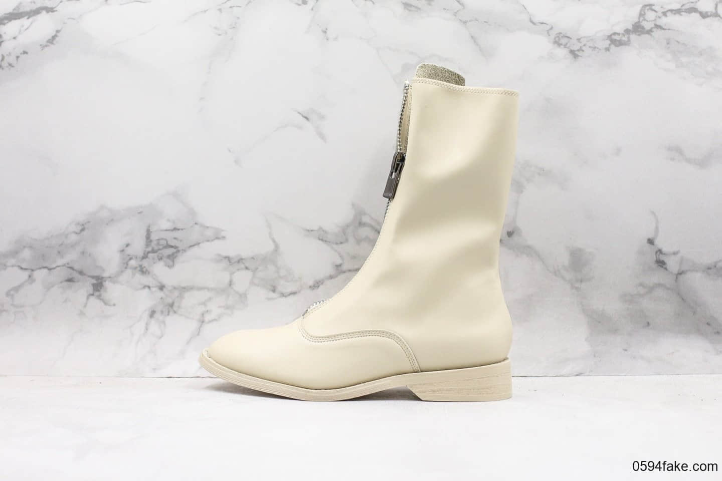 吉迪Guidi front zip calf-length boot 310纯原版本中筒马丁靴米白原档案数据开发原鞋开模一比一打造 货号:A699-11518118