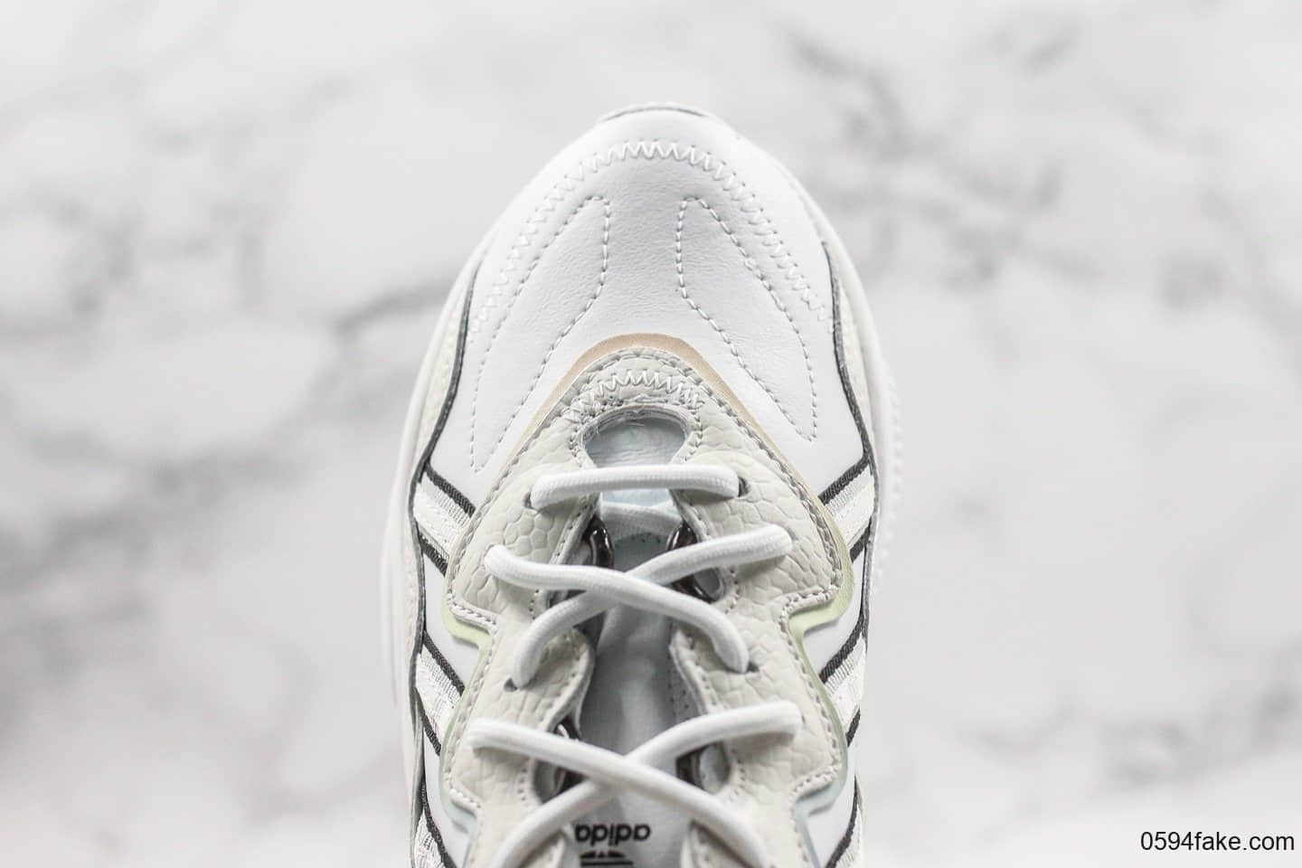 阿迪达斯Adidas Ozweego adiprene公司级版本皮面水管老爹鞋3M反光白原盒原标