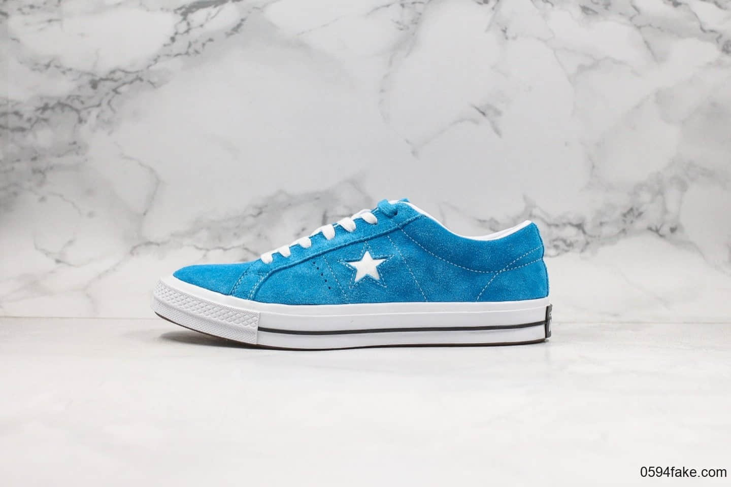 匡威Converse One Star公司级版本木村一星经典蓝色翻毛皮正确PU硅蓝中底原厂硫化大底正确无色差 货号:1616134