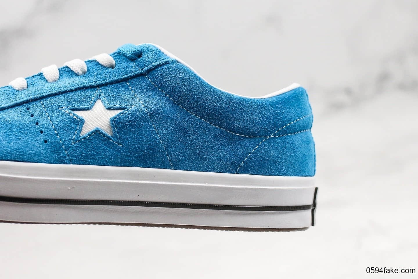 匡威Converse One Star公司级版本木村一星经典蓝色翻毛皮正确PU硅蓝中底原厂硫化大底正确无色差 货号:1616134