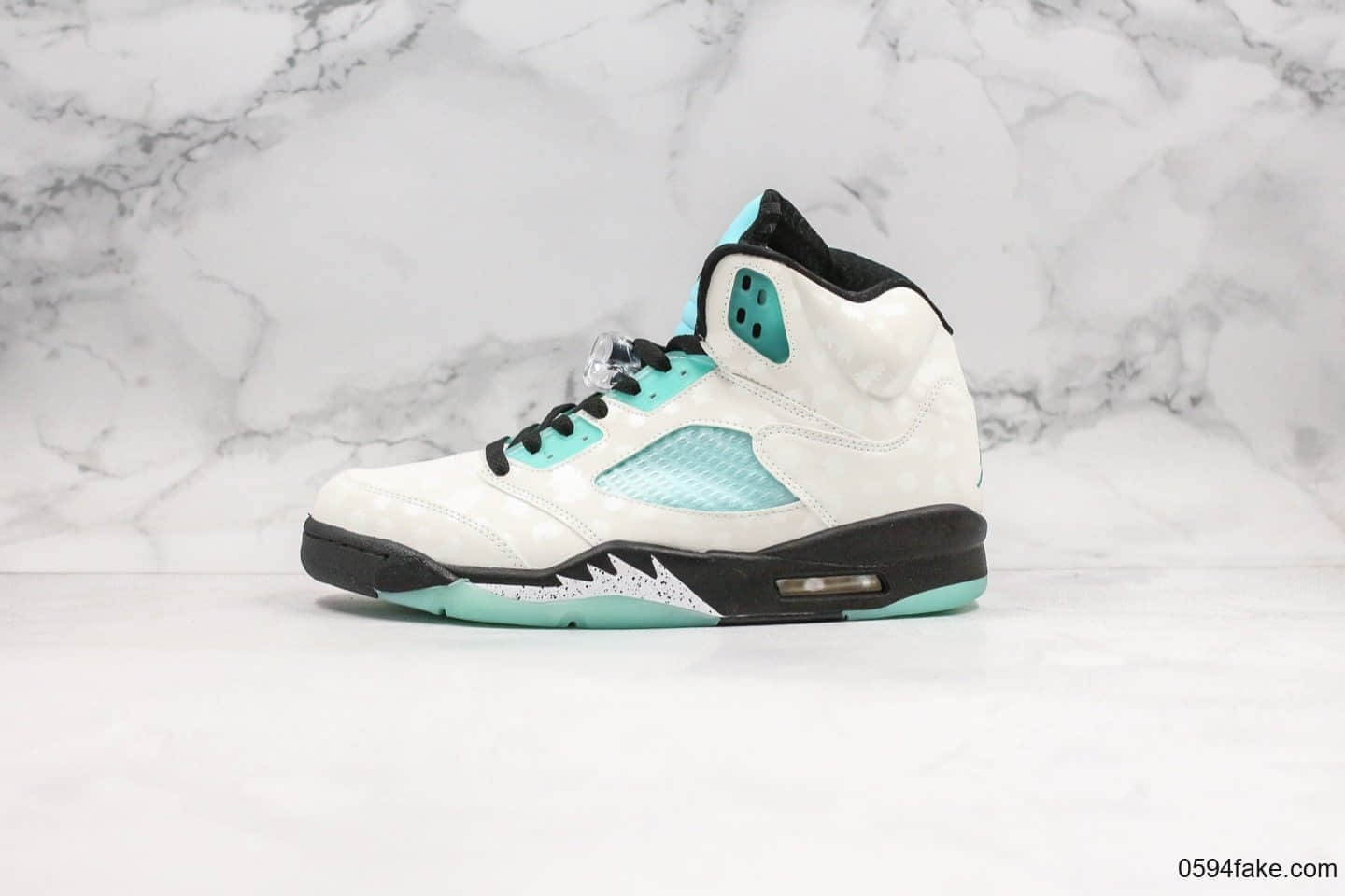 乔丹Air Jordan Retro 5 Island Green纯原版本雪豹郭艾伦白绿AJ5反光设计内置可视气垫原档案数据开发 货号:CN2932-100