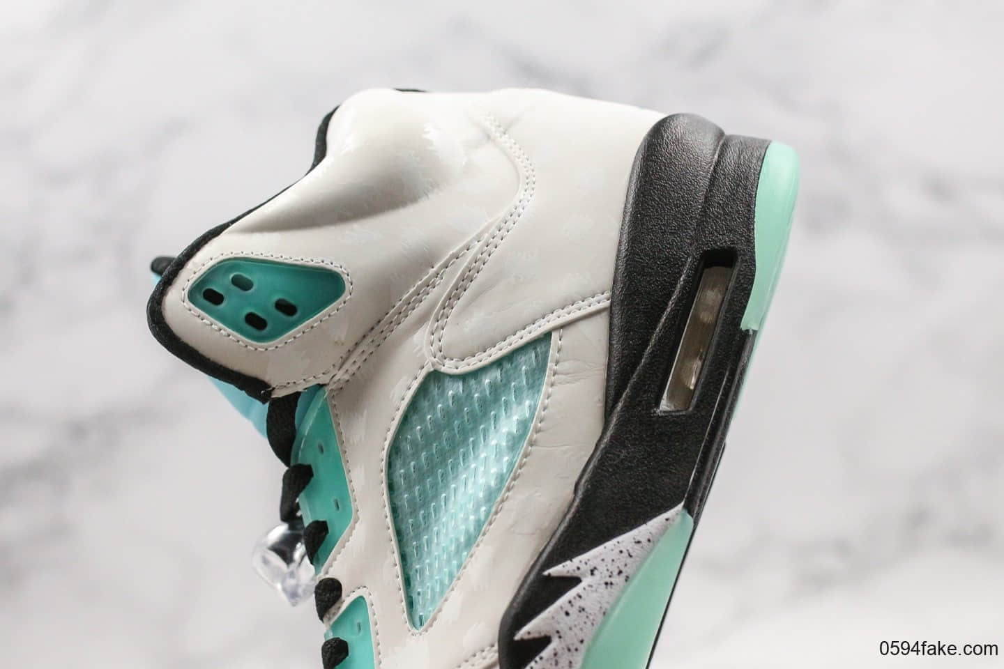 乔丹Air Jordan Retro 5 Island Green纯原版本雪豹郭艾伦白绿AJ5反光设计内置可视气垫原档案数据开发 货号:CN2932-100