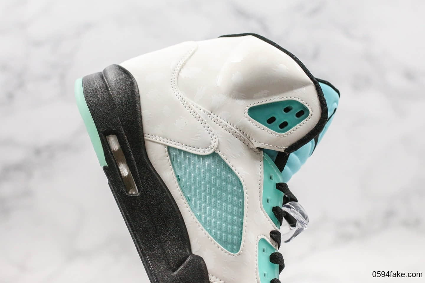 乔丹Air Jordan Retro 5 Island Green纯原版本雪豹郭艾伦白绿AJ5反光设计内置可视气垫原档案数据开发 货号:CN2932-100