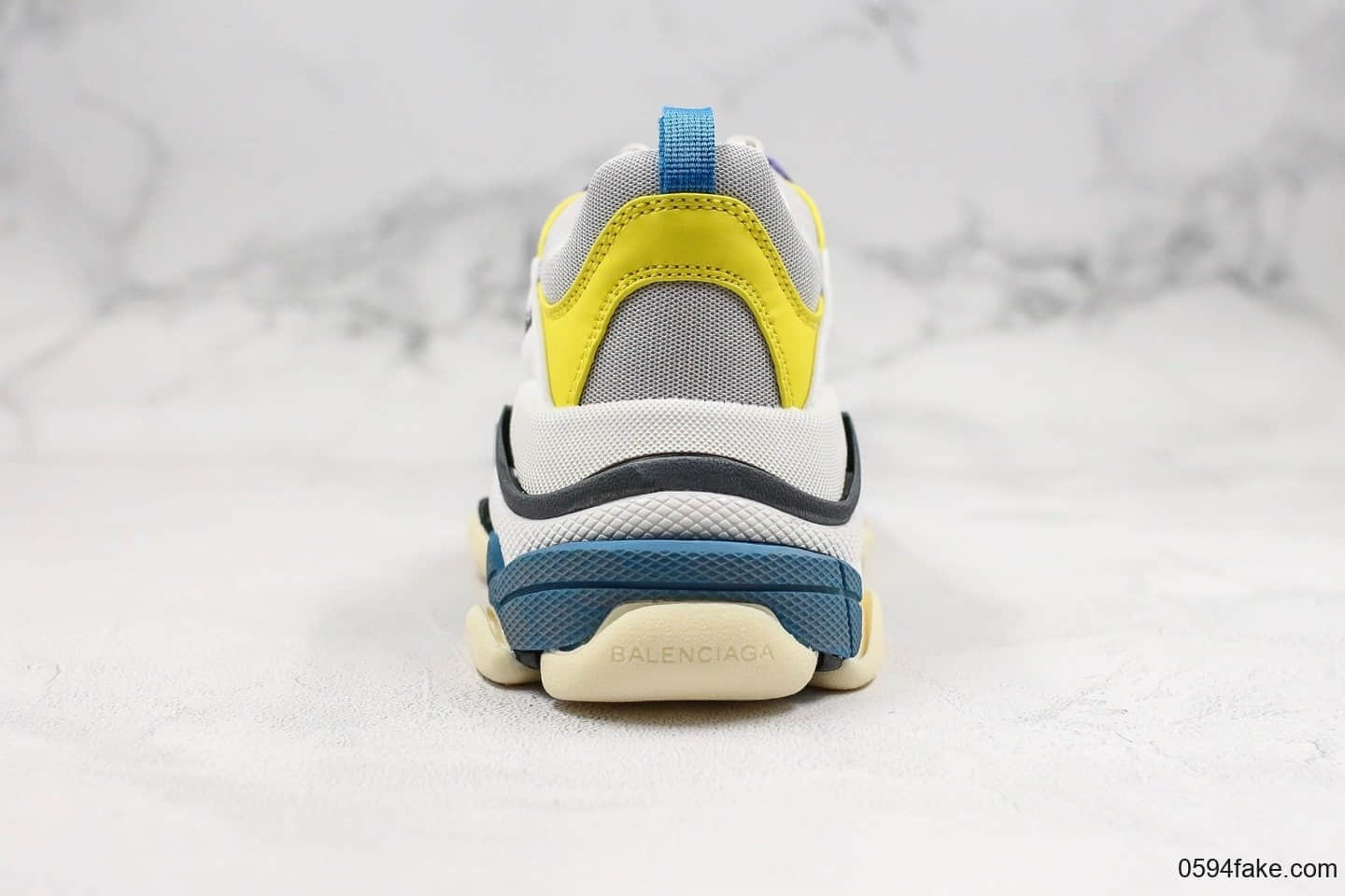 巴黎世家Balenciaga Triple S纯原版本复古老爹鞋黄紫色原档案数据开发原楦头原纸板打造原盒原标