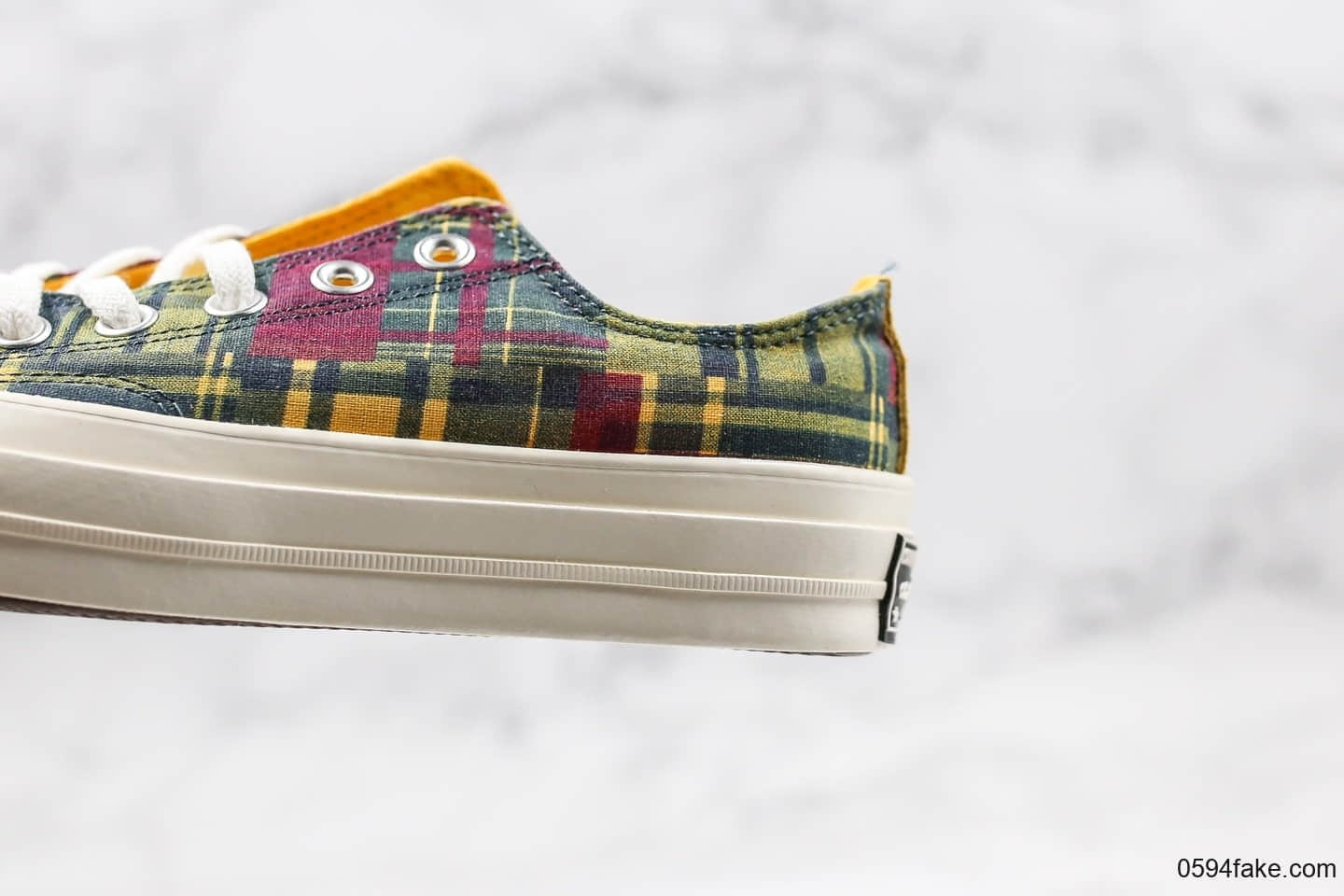 匡威Converse 70s Twisted Plaid公司级版本撞色格子系列低帮板鞋黄绿配色优质麂皮鞋舌