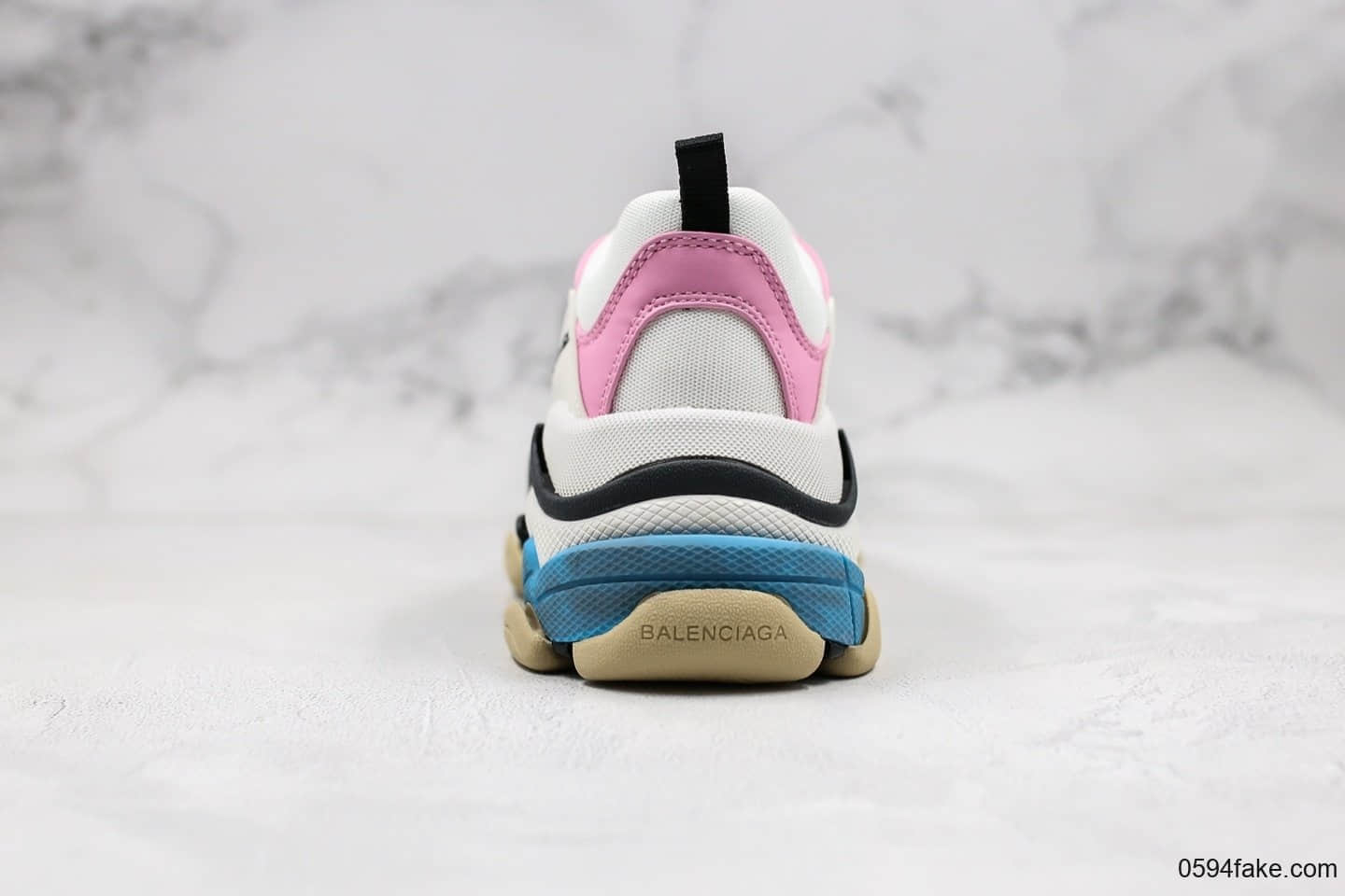 巴黎世家Balenciaga Triple S纯原版本复古老爹鞋白粉蓝色女神配色官方鞋盒鞋带