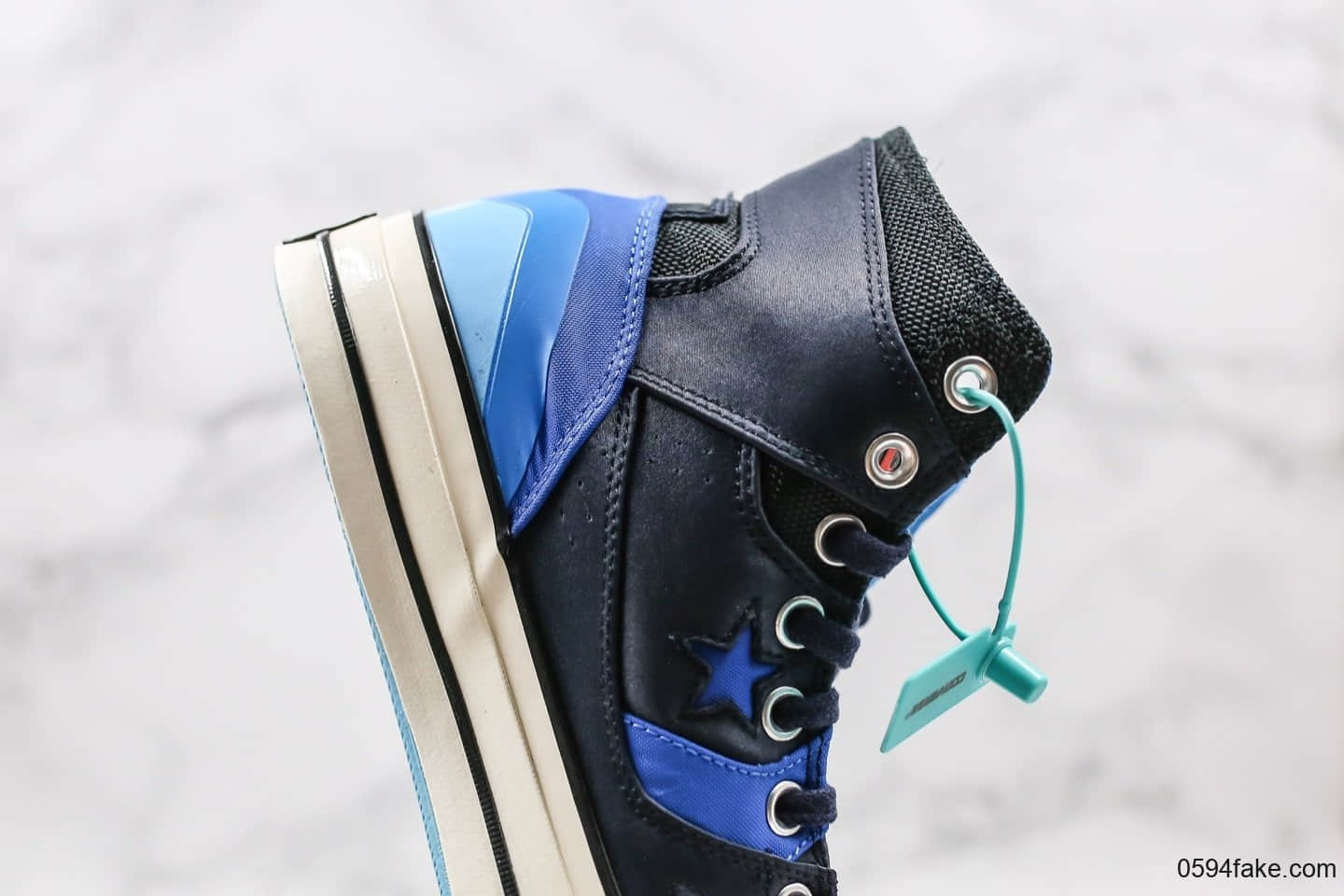匡威Converse Chuck 70 E260 Hi纯原版本高帮篮球鞋黑蓝柑配色内置原厂大底原楦头纸板打造 货号:166321C