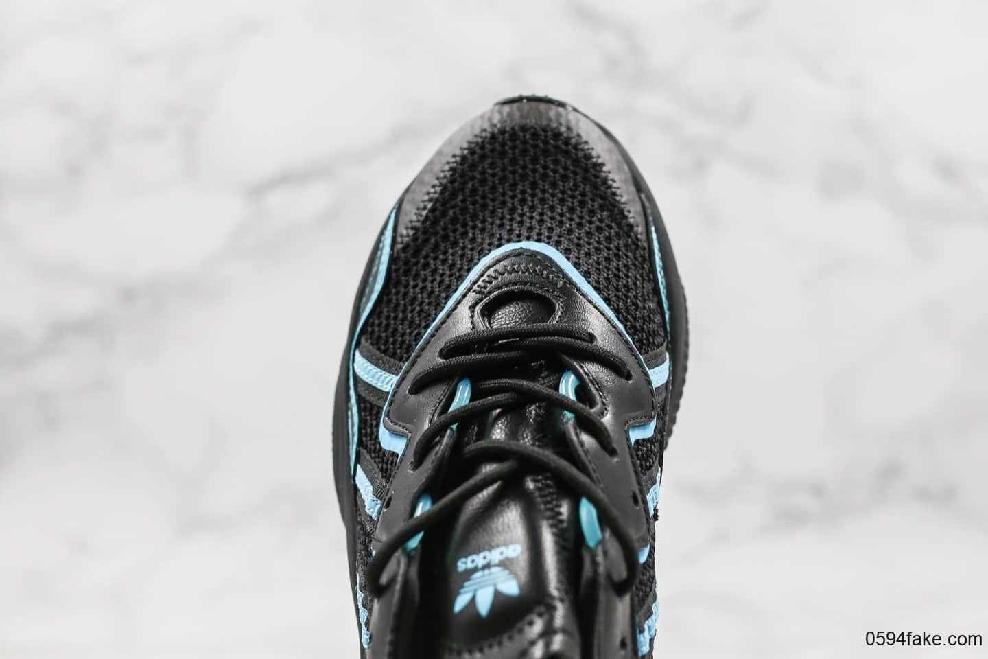 阿迪达斯Adidas Originals Ozweego纯原版本水管老爹鞋黑蓝色原楦头纸板打造3M反光条 货号:FV3593