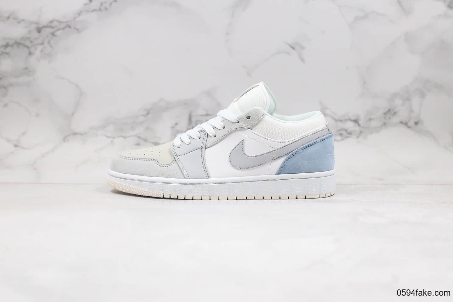 耐克Nike Air jordan 1 low paris纯原版本低帮AJ1小巴黎灰蓝色内置气垫正确卡色原盒原标 货号：CV3043-100