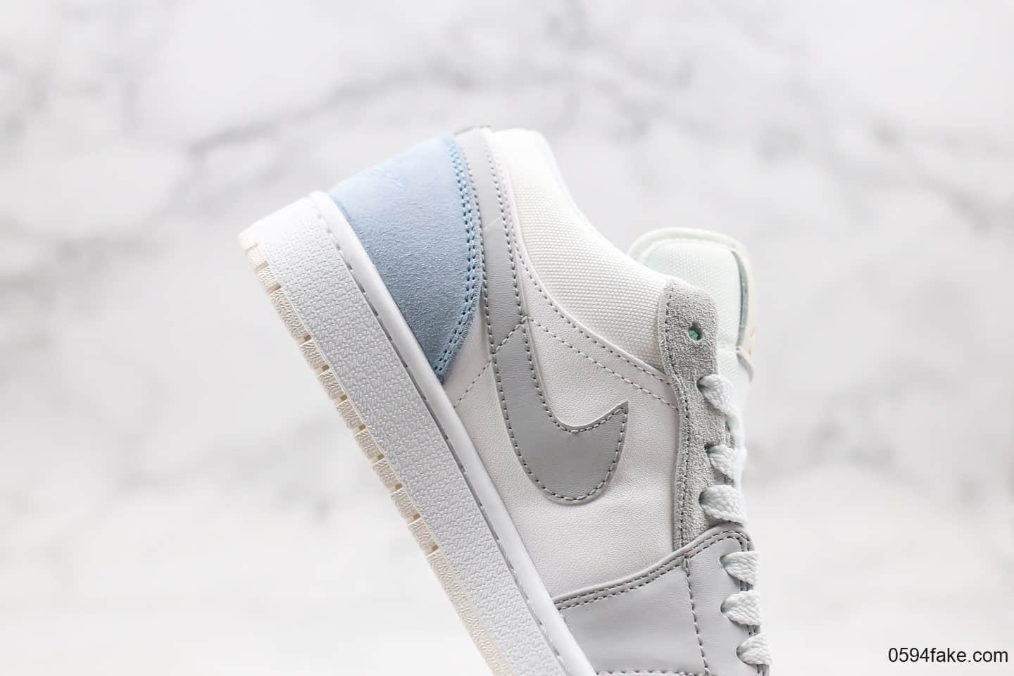 耐克Nike Air jordan 1 low paris纯原版本低帮AJ1小巴黎灰蓝色内置气垫正确卡色原盒原标 货号：CV3043-100