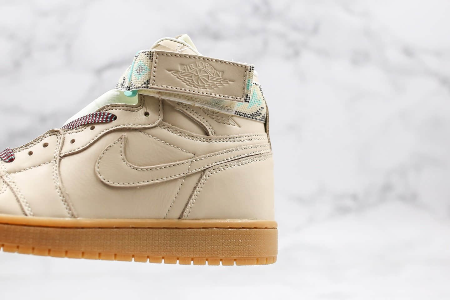 乔丹Air Jordan 1 Retro High Strap N7纯原版本高帮AJ1北美原住民全明星慈善配色原盒配件 货号：AR4410-207