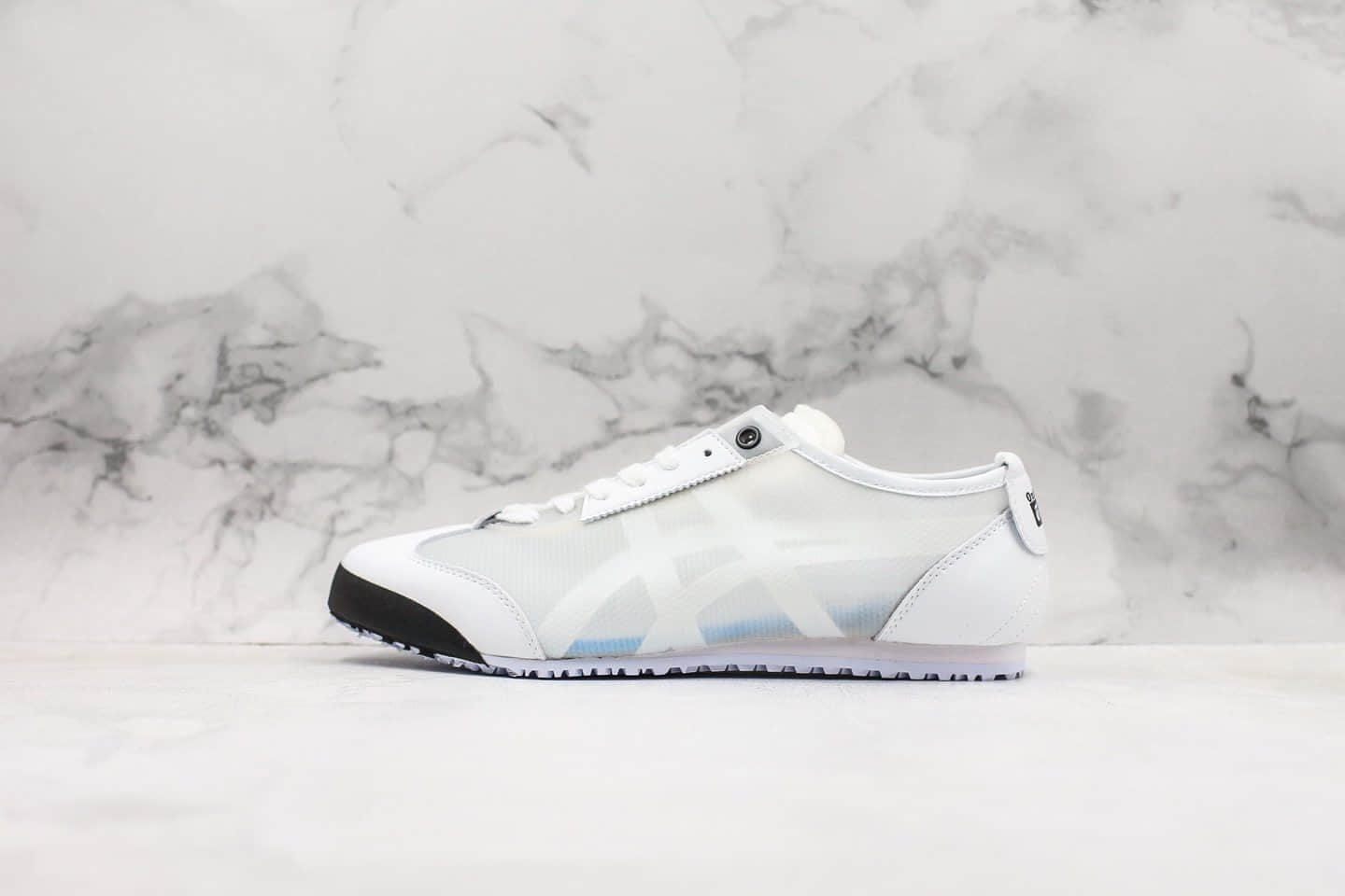 亚瑟士Asics Onitsuka Tiger Mexico 66公司级版本鬼冢虎低帮蝉翼半透明网纱白黑配色原厂大底原盒原标 货号：1183A261-100