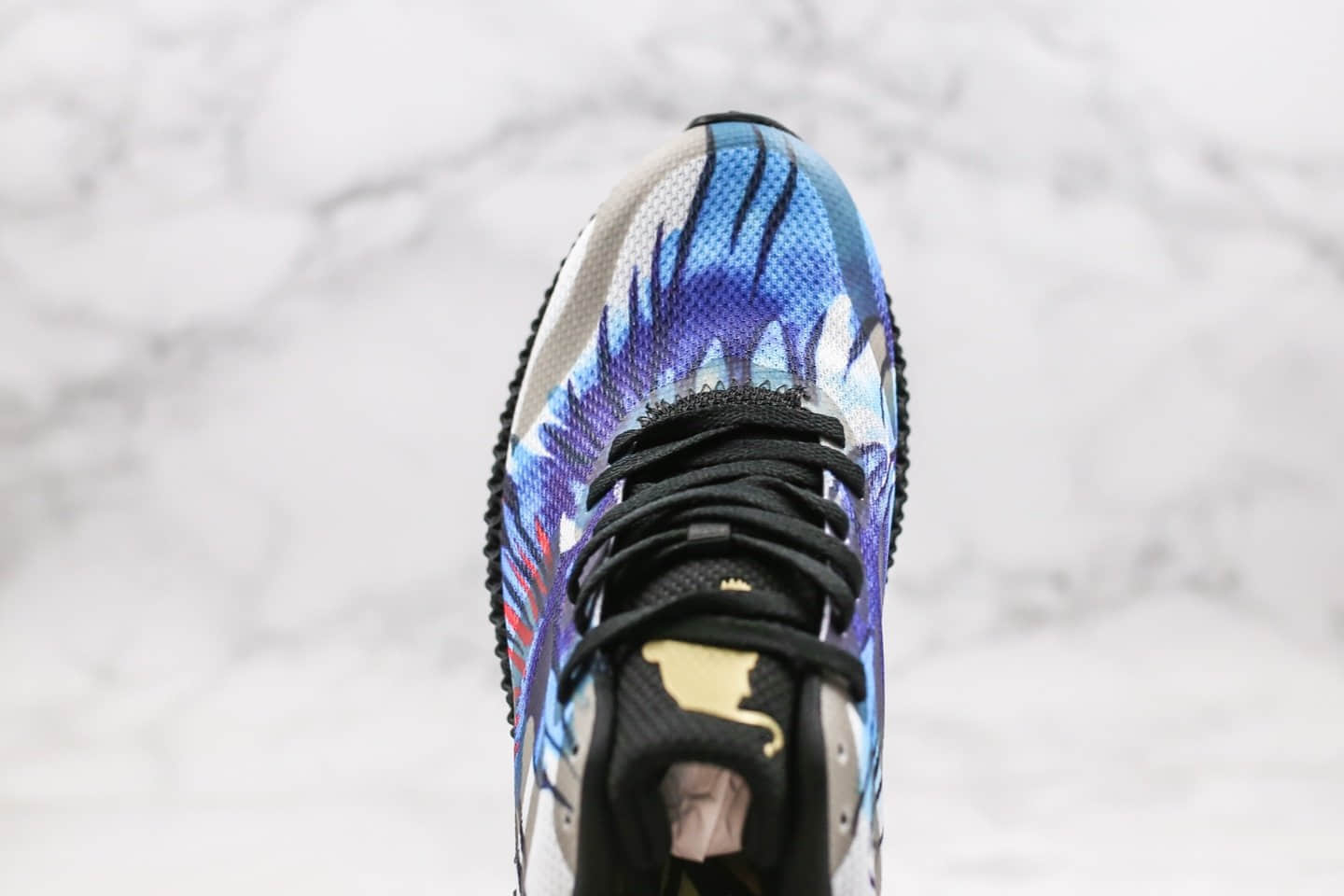 阿迪达斯Adidas Alphaedge 4D M纯原版本彩绘蓝黑色科技跑鞋原档案数据开发原楦头纸板打造 货号:FV5278