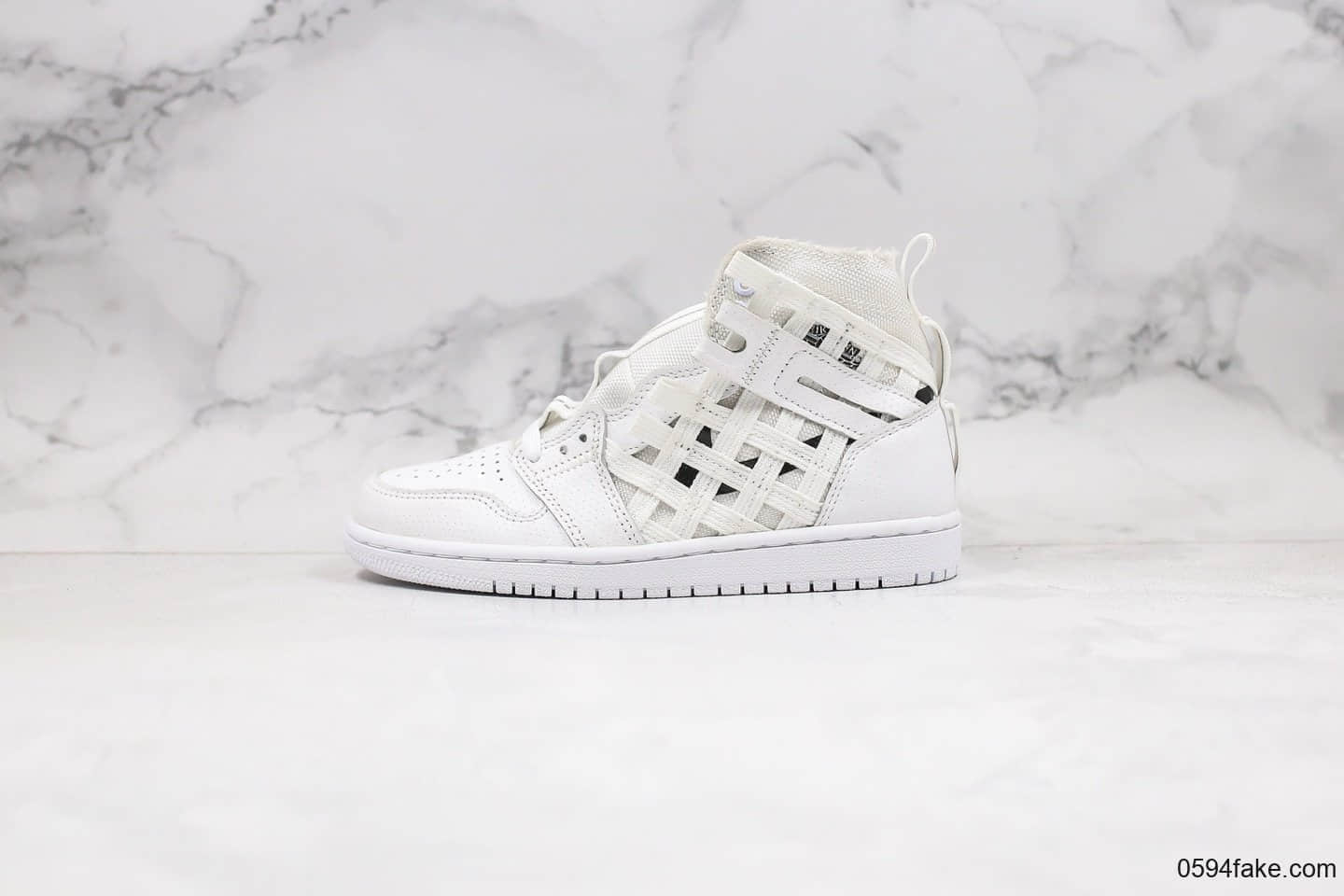 乔丹Air Jordan 1 RETRO HIGH OG纯原版本高帮AJ1编织铠甲白色原档案数据开发原盒原标 货号:CD6757-100