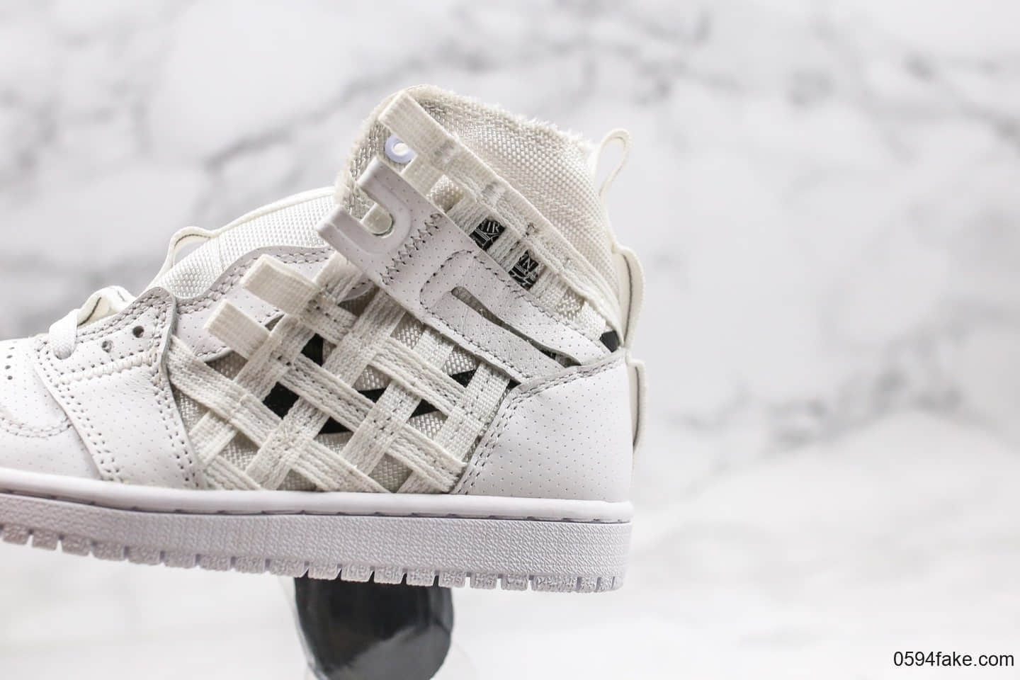 乔丹Air Jordan 1 RETRO HIGH OG纯原版本高帮AJ1编织铠甲白色原档案数据开发原盒原标 货号:CD6757-100