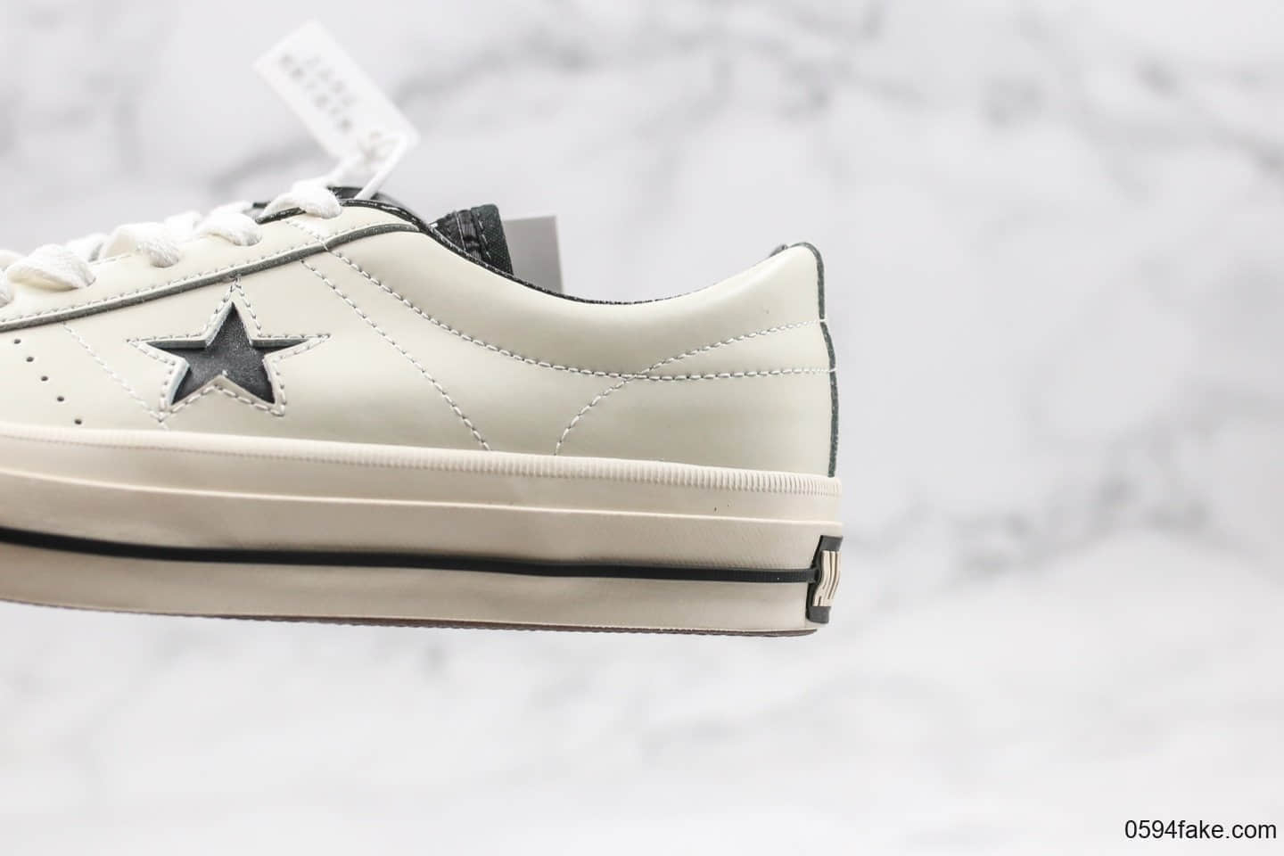 匡威Converse One Star Suede公司级版本杰克一星系列皮面低帮板鞋米白色原装硫化蓝底