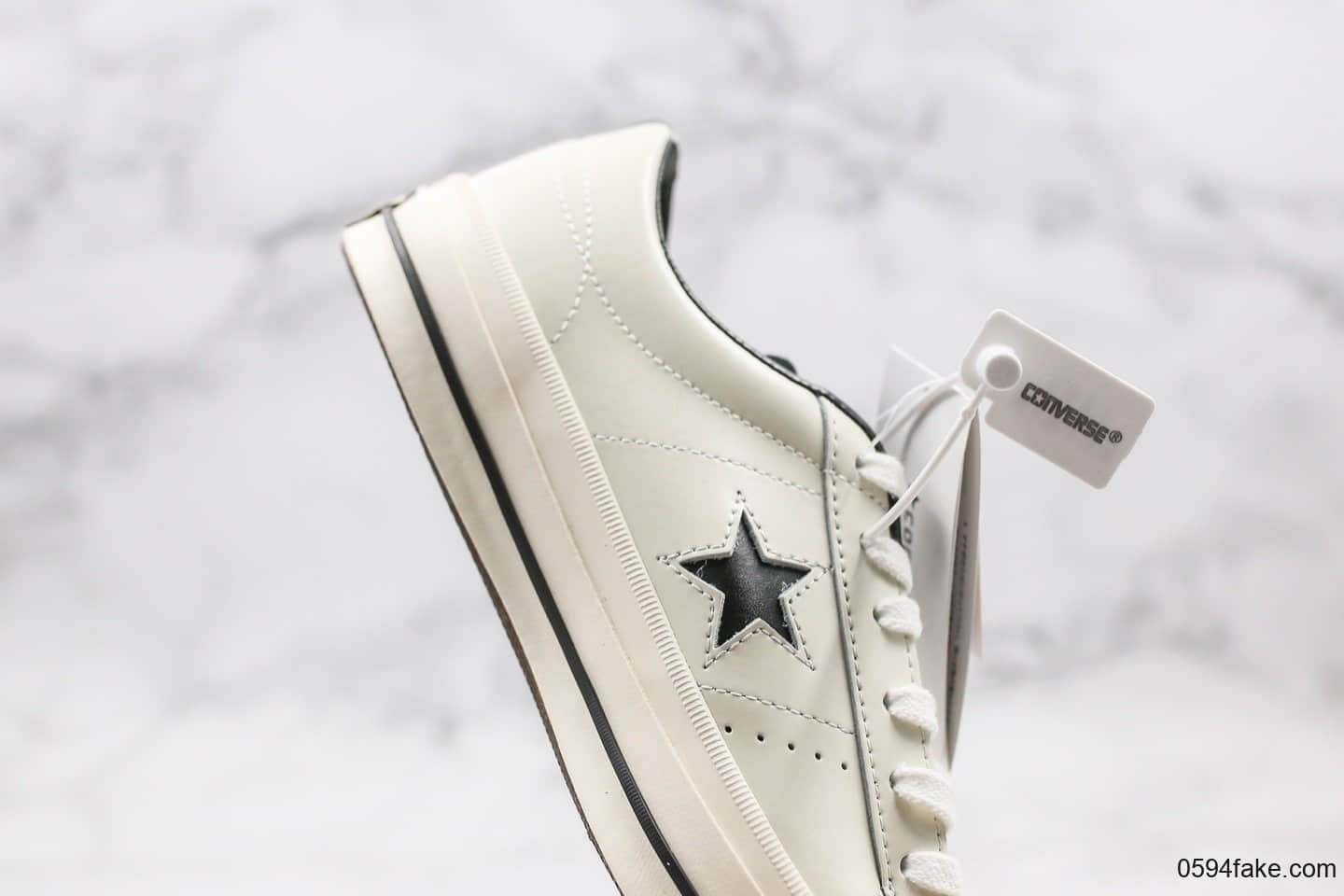 匡威Converse One Star Suede公司级版本杰克一星系列皮面低帮板鞋米白色原装硫化蓝底