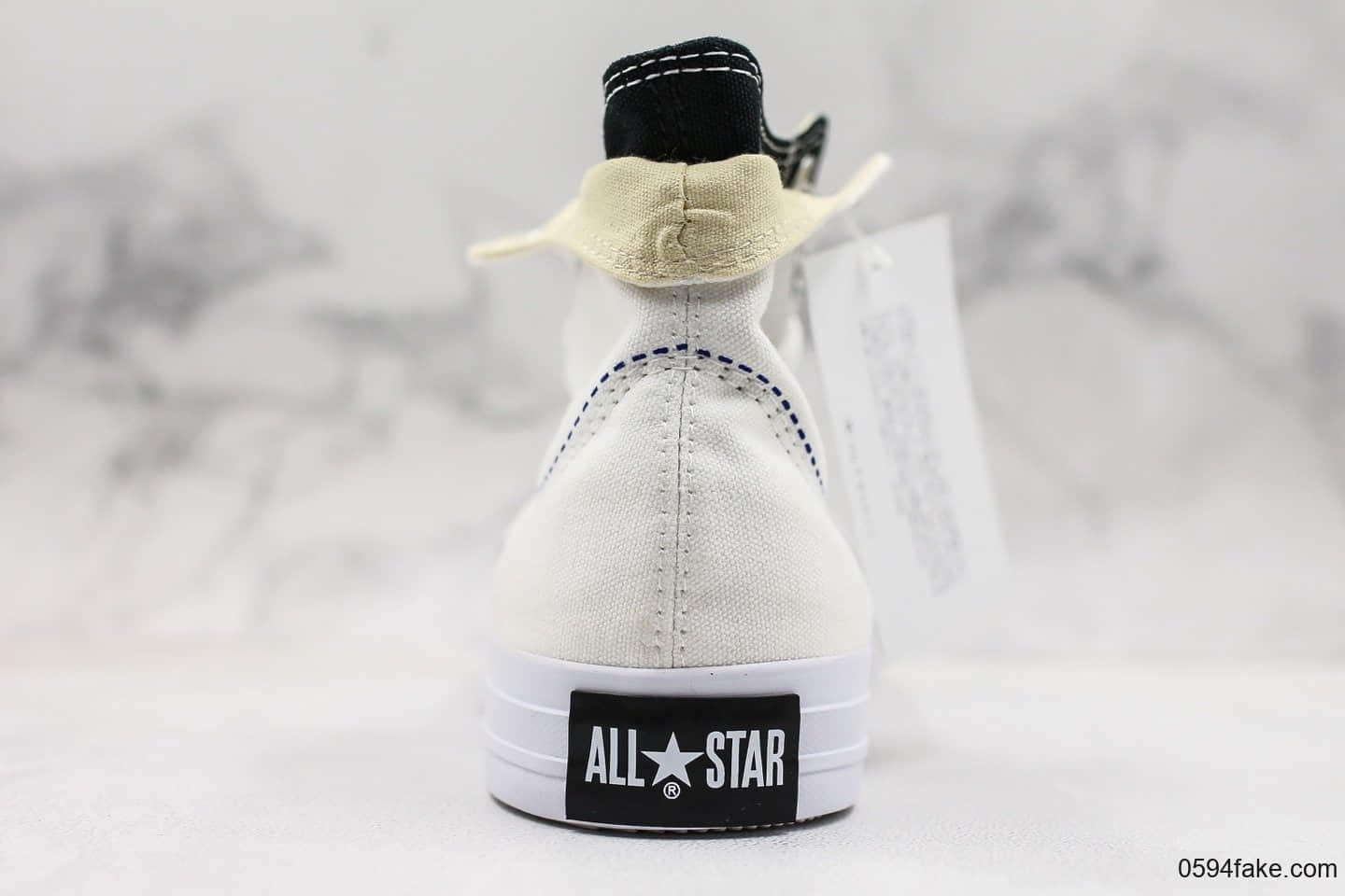 匡威Converse Chuck Taylor All-Star公司级版本日本限定解构剪裁撞色帆布鞋白色原盒钢印