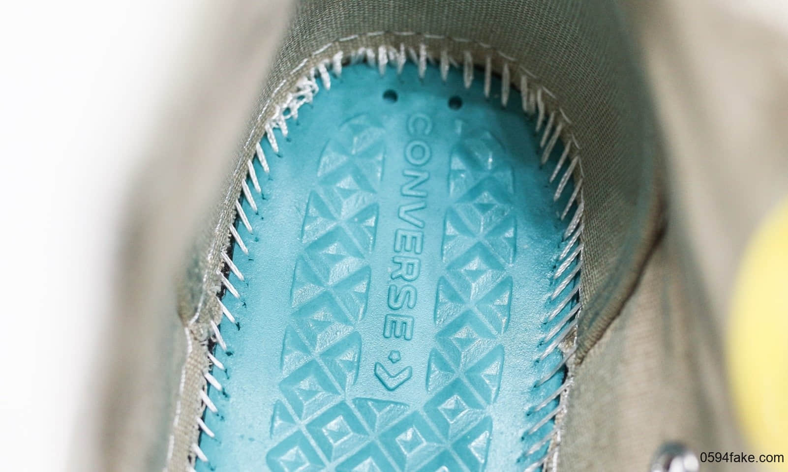 匡威Converse Chuck Taylor All Star公司级版本做旧水洗磨边复古高帮帆布鞋草木灰配色蓝底原盒 货号：164595C