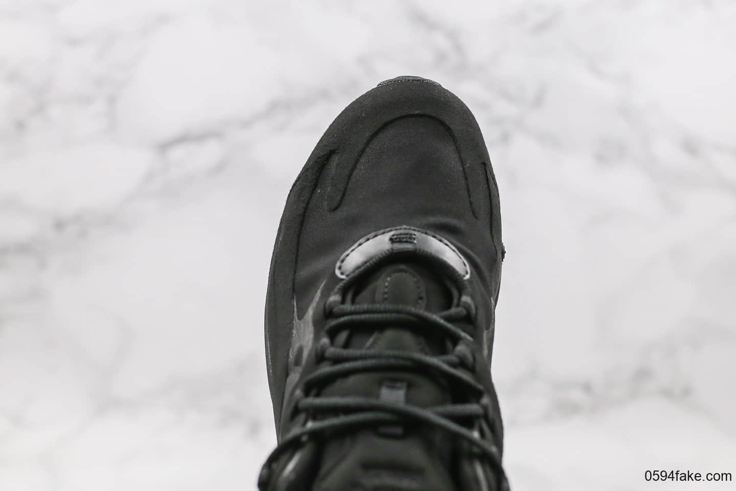 耐克Nike Air Max 270 React纯原版本气垫鞋纯黑内置芯片正确电绣工艺原楦头原纸板打造 货号:AO4971-003