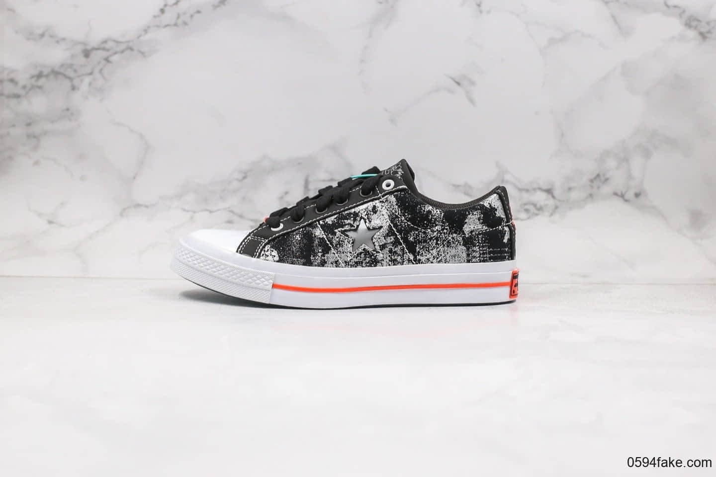 匡威Sad Boys x Converse One Star公司级版本伤心男孩联名木村一星系列板鞋涂鸦灰黑配色原楦开发 货号：165743C