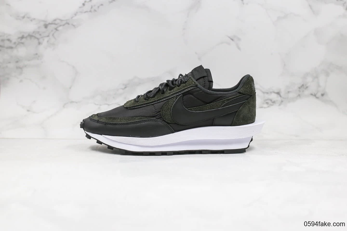 耐克Nike LVD Waffle Daybreak x Sacai纯原版本华夫解构牛津布纯黑尼龙原盒原标原档案数据开发 货号:BV0073-002