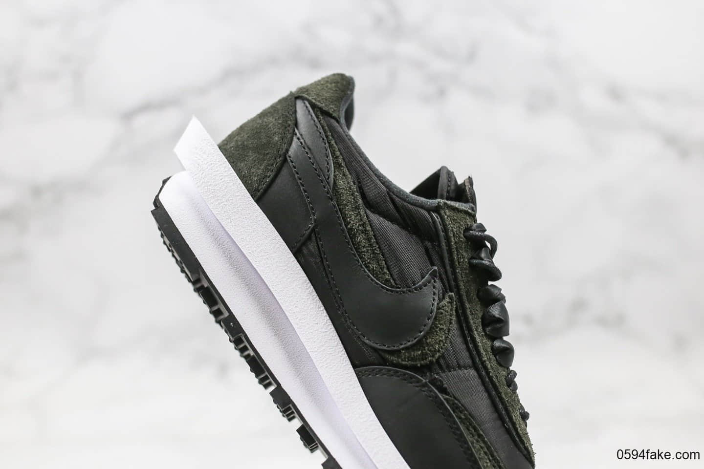 耐克Nike LVD Waffle Daybreak x Sacai纯原版本华夫解构牛津布纯黑尼龙原盒原标原档案数据开发 货号:BV0073-002