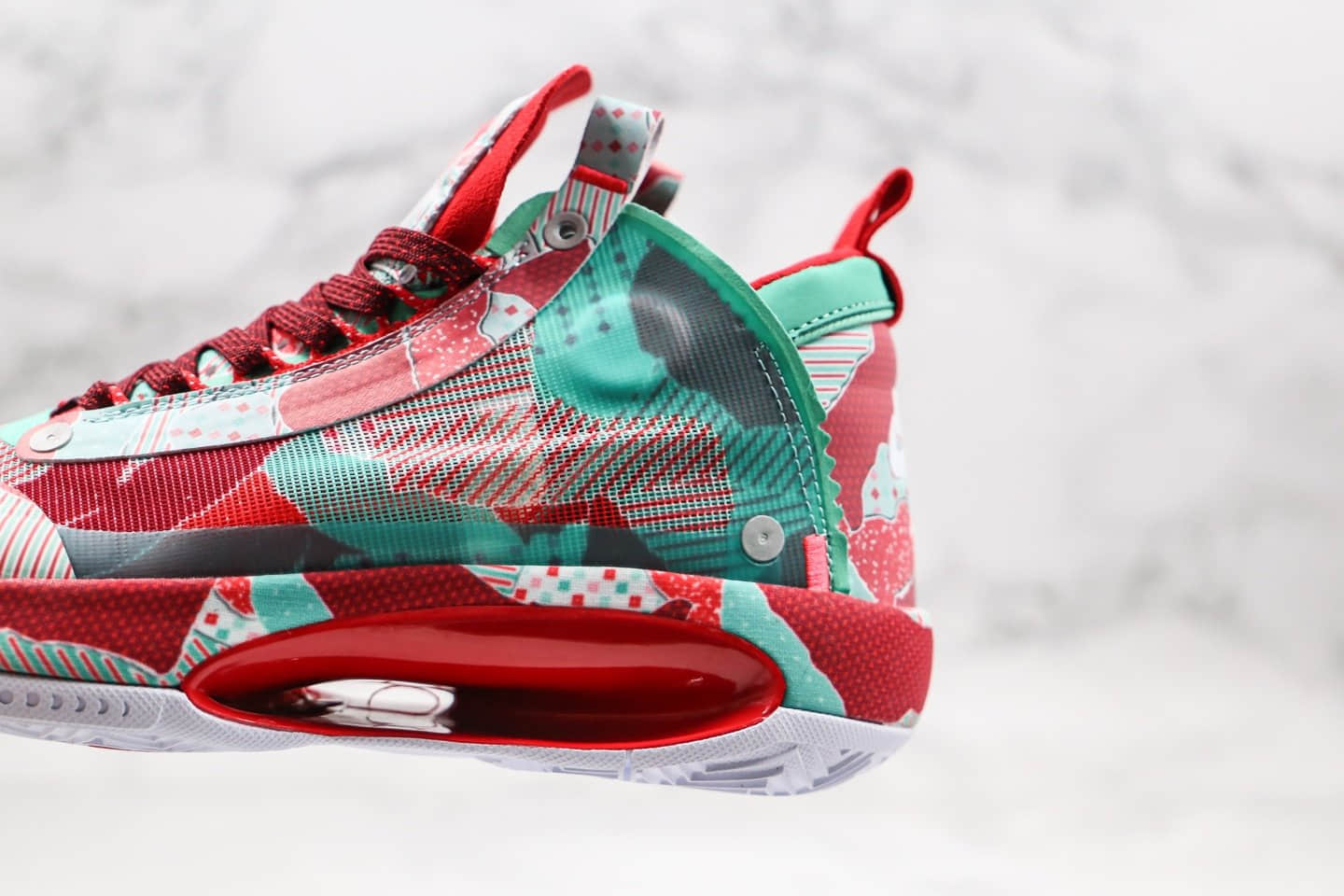 乔丹Air Jordan XXXIV Wrapping Paper纯原版本圣诞红AJ34塔图姆上脚配色内置气垫支持实战 货号:BQ3381-301