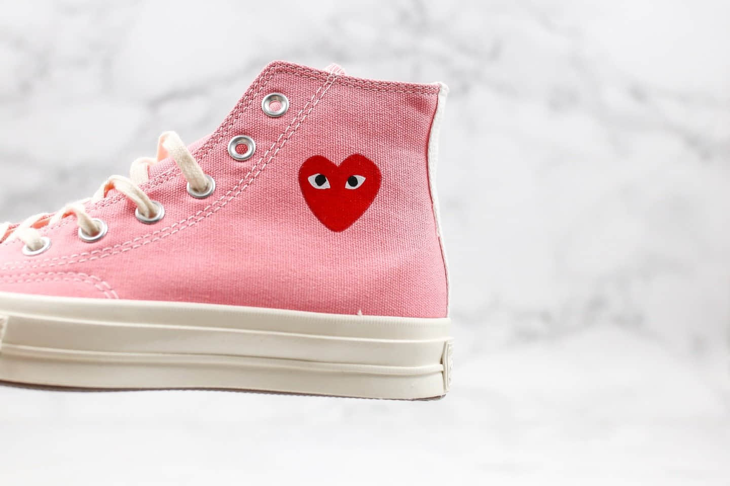 匡威Converse Chuck Taylor AllStar 70 Hi x CDG公司级版本川久保玲联名款爱心大眼粉色帆布鞋正确工艺大盒原厂硫化大底
