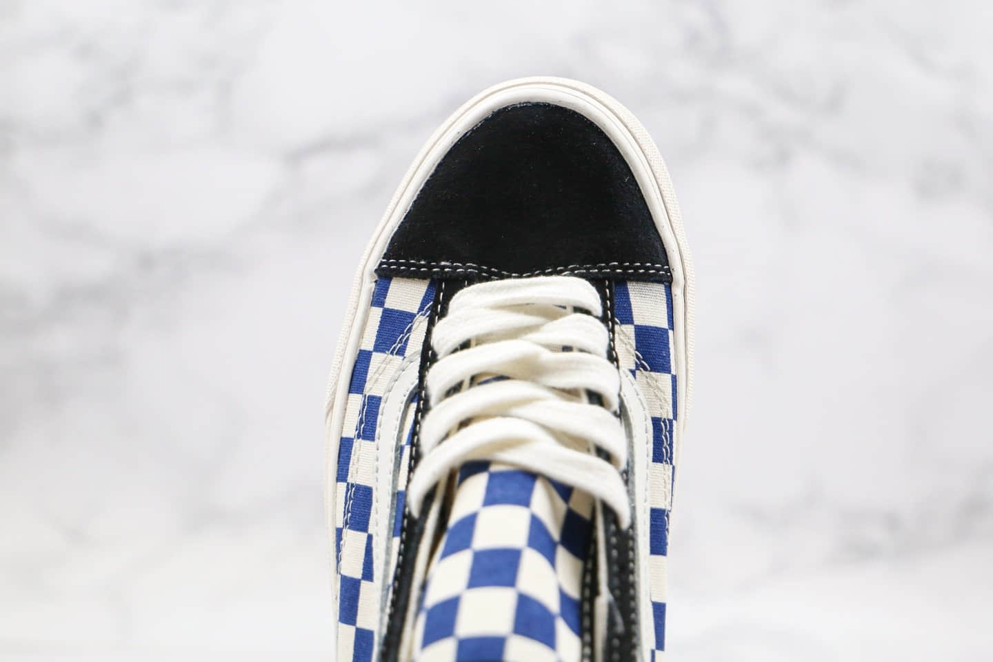 万斯Vans style 36公司级版本新款黑蓝白色棋盘格硫化板鞋原盒原标内置钢印 货号:AS40