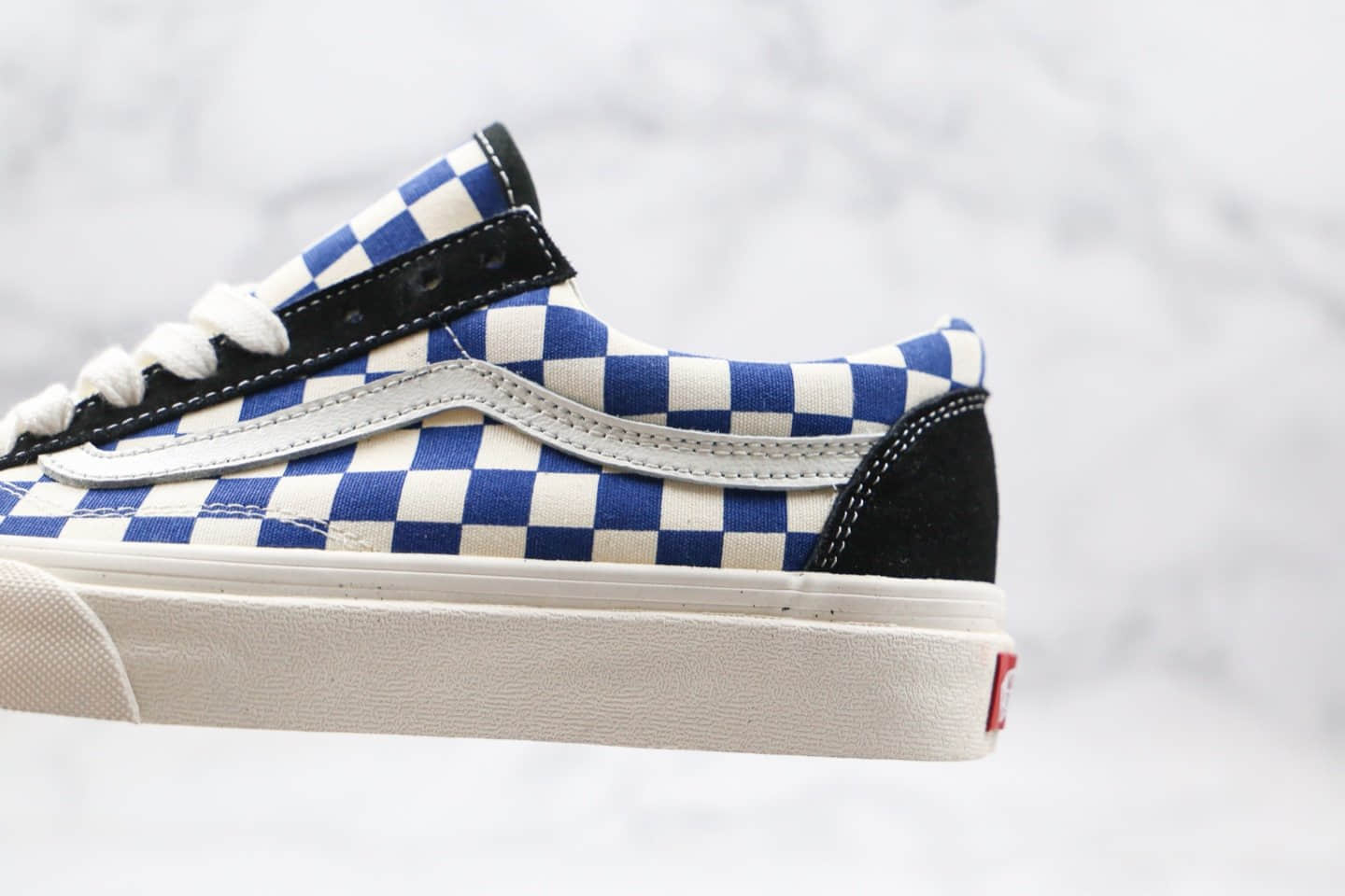 万斯Vans style 36公司级版本新款黑蓝白色棋盘格硫化板鞋原盒原标内置钢印 货号:AS40