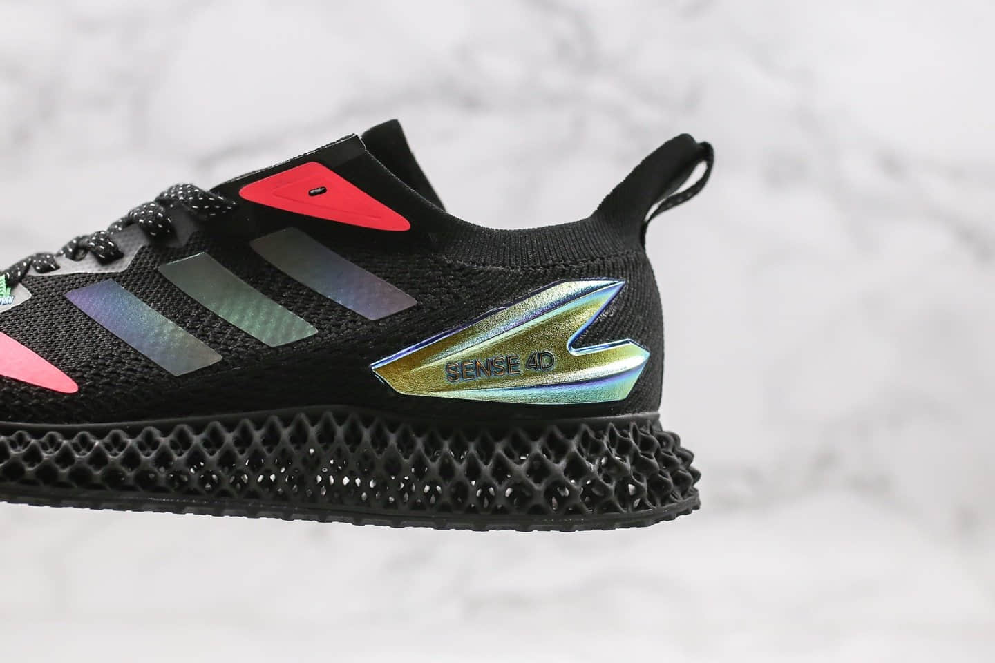 阿迪达斯Adidas Alphaedge 4D M纯原版本慢跑鞋变色龙黑粉炫彩配色原材一比一打造 货号:FW7091