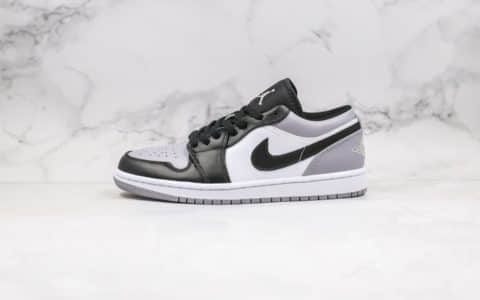 乔丹Air Jordan 1 Low纯原版本低帮AJ1黑灰脚趾正确鞋面头层皮材质 货号：553558-110