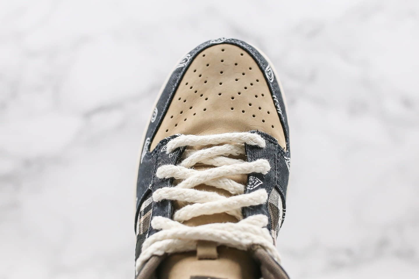 耐克Travis Scott x SB Dunk纯原版本低帮TS联名款腰果花栗子头同款紫光灯彩盒版本原楦头纸板打造 货号:CT5053-001