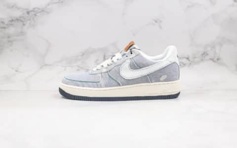 耐克Levi’s x Nike Air Force 1 LOW Levis纯原版本李维斯联名款低帮空军一号水洗做旧牛仔蓝色原鞋开模一比一打造 货号：CI5766-994