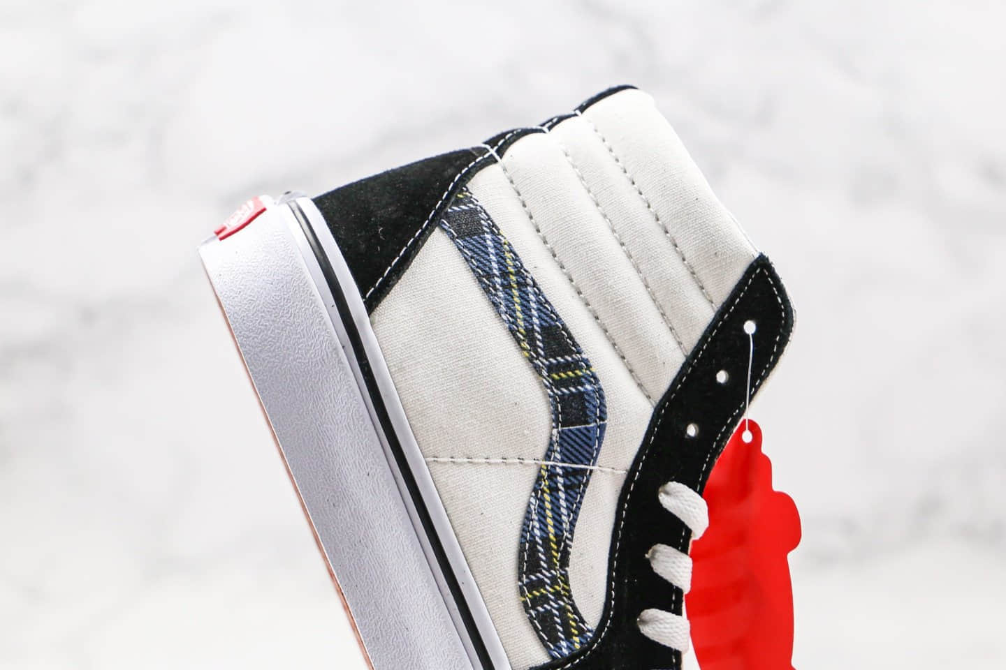 万斯Vans Sk8-Hi 2020款公司级版本高帮字母印花滑板图案黑白蓝色原厂硫化大底内置钢印 货号:VN0A391FTY9