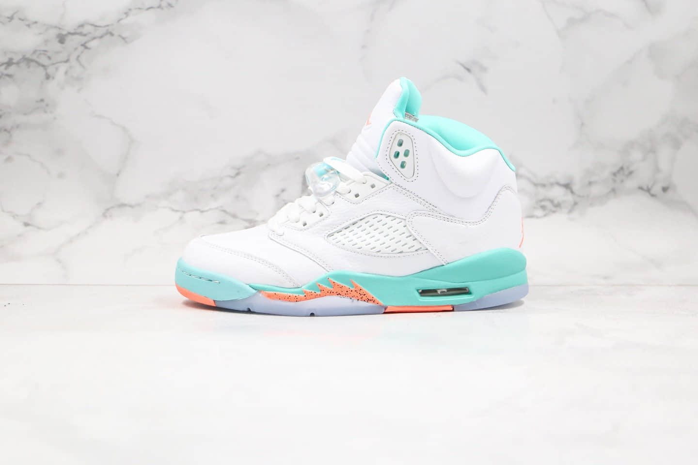 乔丹Air Jordan 5 Light Aqua纯原版本冰蓝糖果色AJ5内置可视气垫原档案数据开发正确后跟定型 货号:440892-100