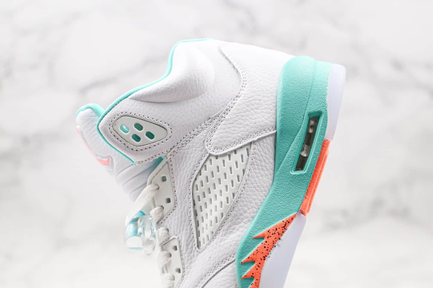 乔丹Air Jordan 5 Light Aqua纯原版本冰蓝糖果色AJ5内置可视气垫原档案数据开发正确后跟定型 货号:440892-100