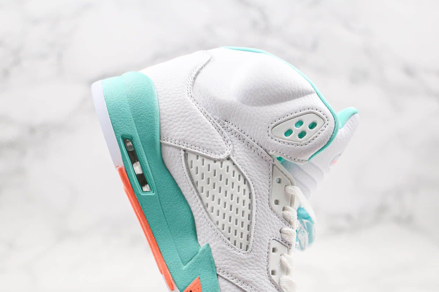 乔丹Air Jordan 5 Light Aqua纯原版本冰蓝糖果色AJ5内置可视气垫原档案数据开发正确后跟定型 货号:440892-100