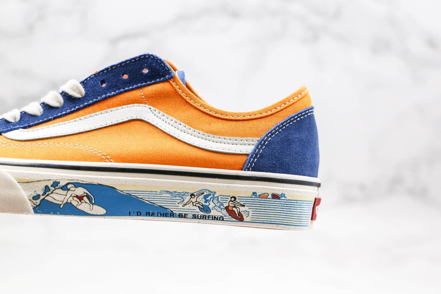 万斯Vans Style 36公司级版本半月包头杀人鲸冲浪印花黄蓝色原厂硫化大底原盒原标