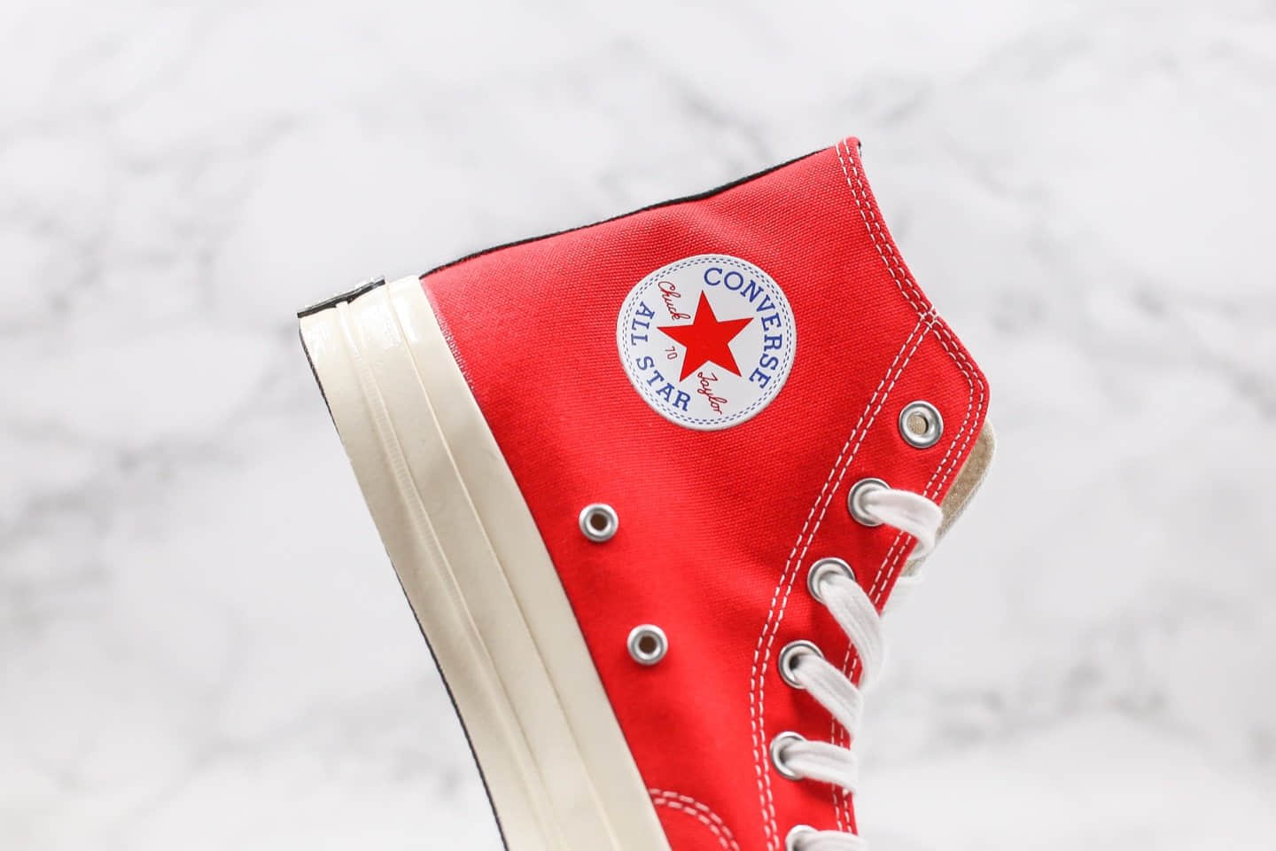 匡威Converse Chuck 70s公司级版本高帮黑标拼接黑白拼色豹纹帆布鞋原厂硫化正确PU硅蓝中底 货号：166747C