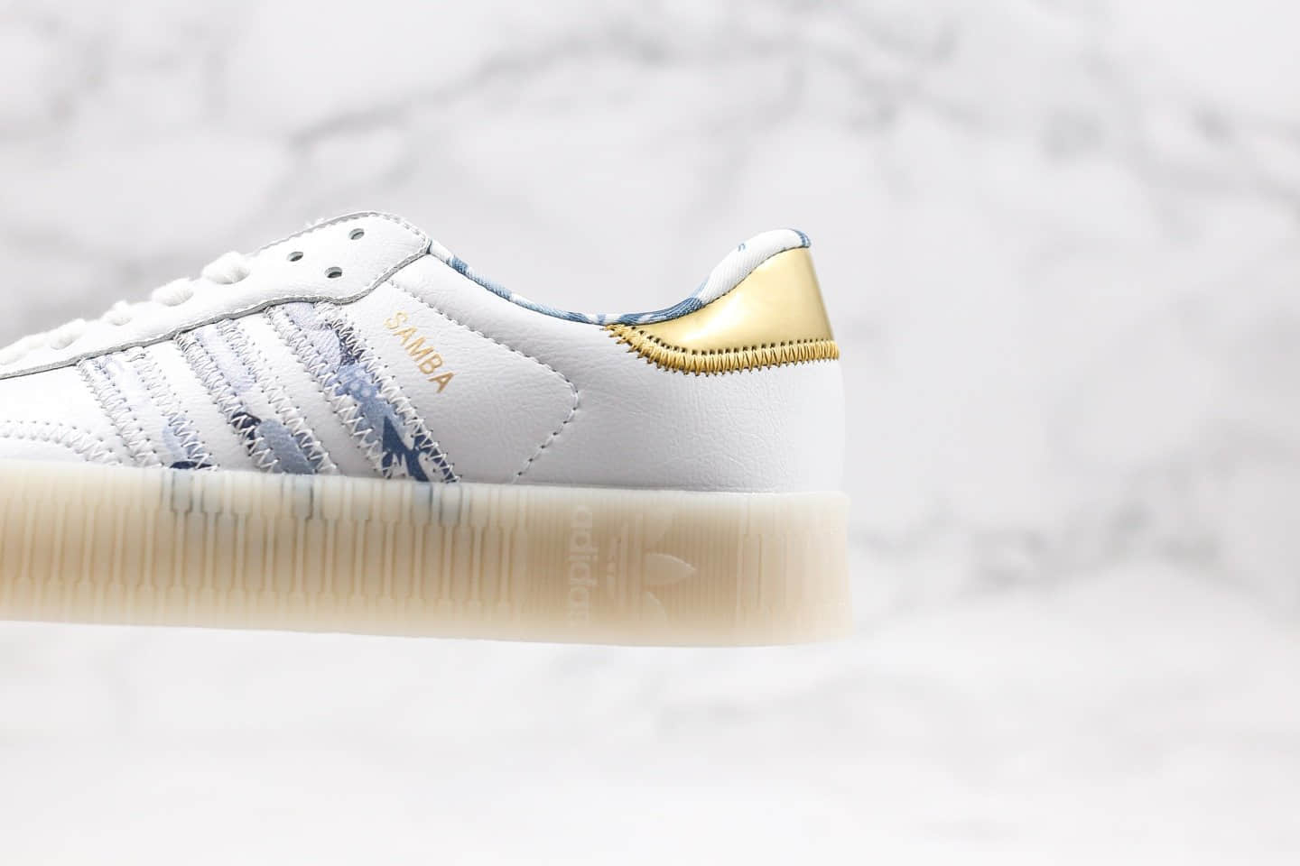 阿迪达斯Adidas Samba Rose W纯原版本三叶草杨幂同款厚底板鞋白金配色原档案数据开发原盒原标 货号：FW5345