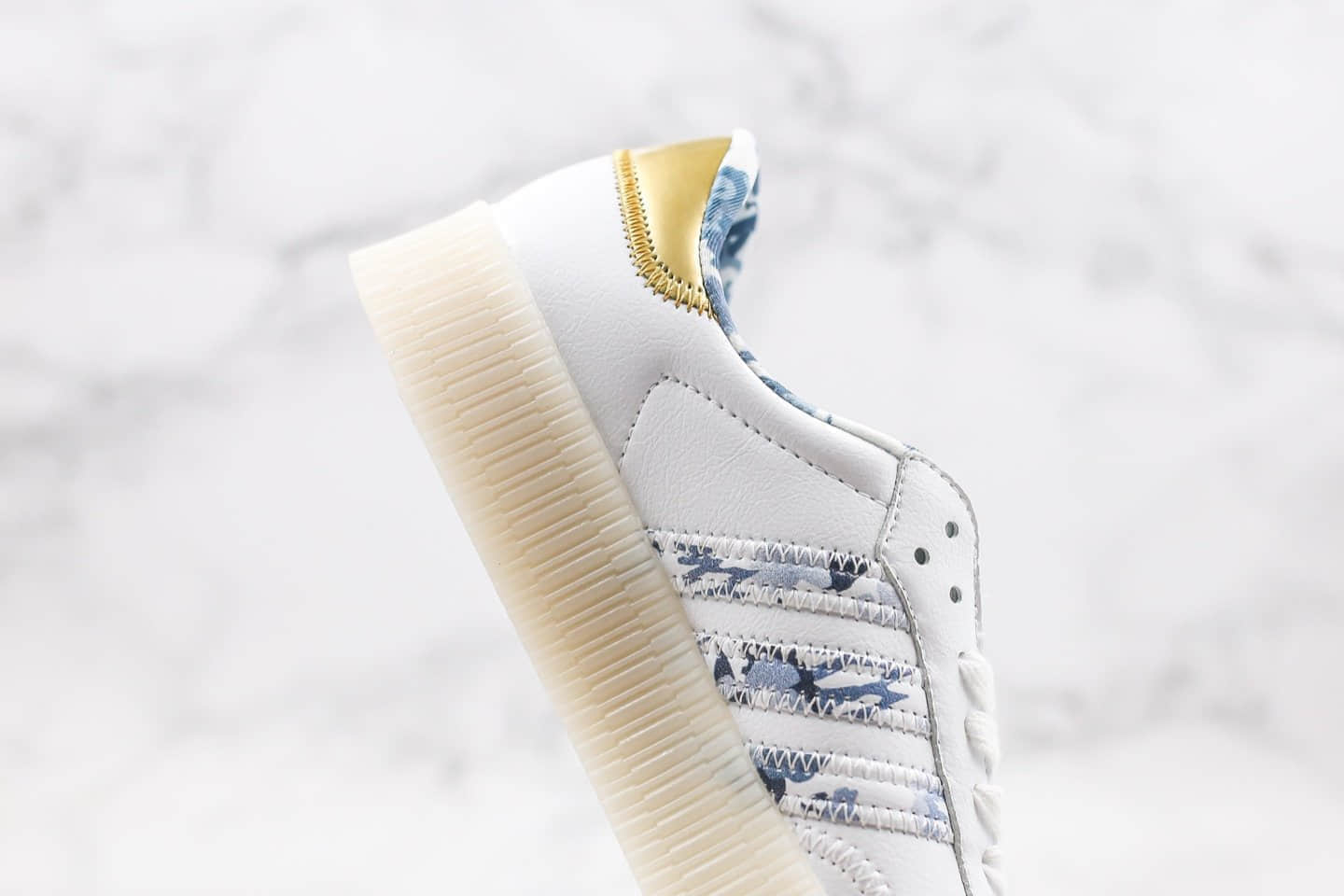 阿迪达斯Adidas Samba Rose W纯原版本三叶草杨幂同款厚底板鞋白金配色原档案数据开发原盒原标 货号：FW5345