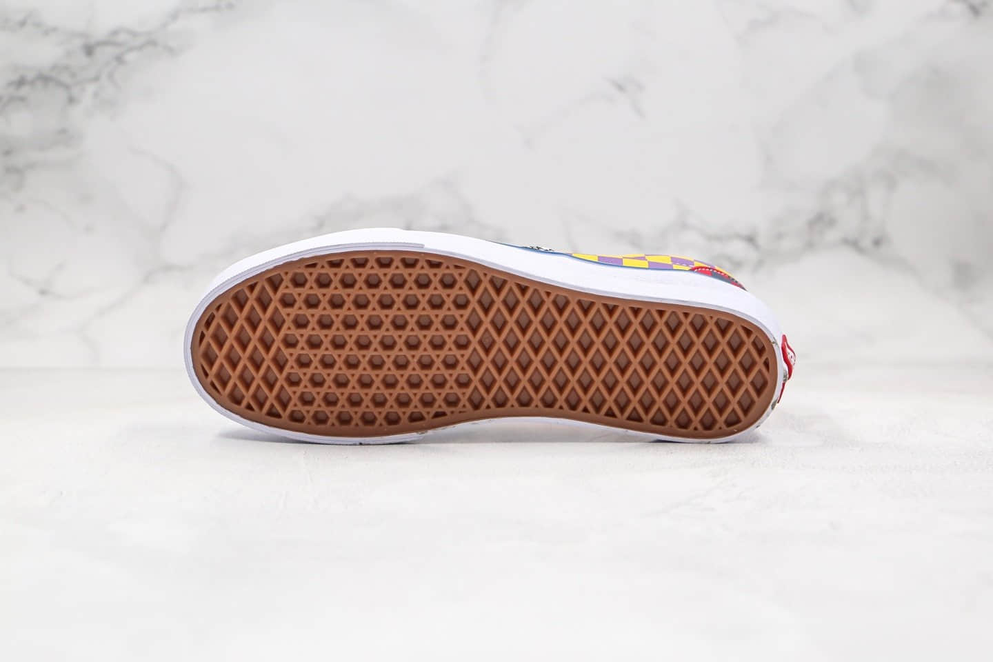 万斯VANS Sneakersnstuff公司级版本低帮硫化板鞋棋盘格鸳鸯拼色海滩撞色黄红色原盒原标