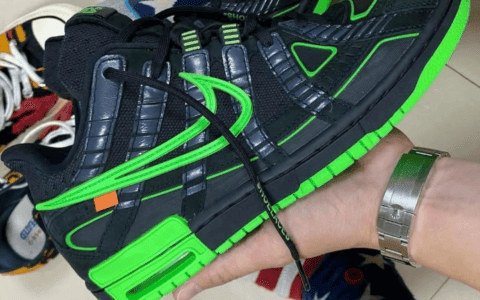 OW x Nike Air Rubber Dunk黑绿配色实物图曝光！浓郁解构风！ 货号：CU6015-001