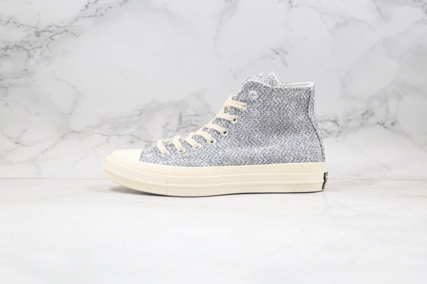 匡威CONVERSE CHUCK TAYLORALL STAR 1970S SNLRENEW Hi公司级版本高帮帆布鞋环保针织灰色毛线配色正确双围条硫化蓝底 货号:166702C