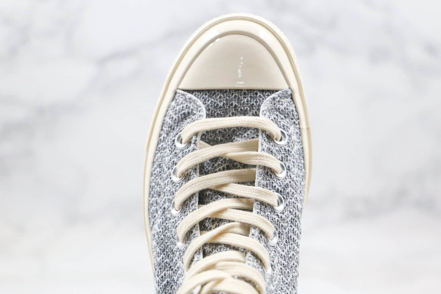 匡威CONVERSE CHUCK TAYLORALL STAR 1970S SNLRENEW Hi公司级版本高帮帆布鞋环保针织灰色毛线配色正确双围条硫化蓝底 货号:166702C