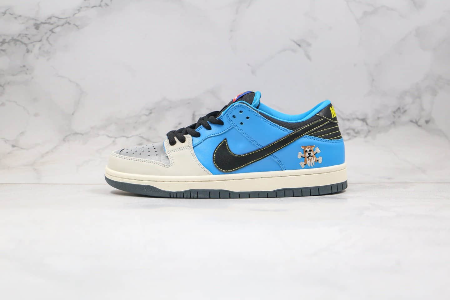 耐克Nike Dunk SB Low x Instant Skateboard纯原版本联名款低帮SB板鞋蓝灰银色超萌小狗骨头内置Zoom气垫 货号:CZ5128-400