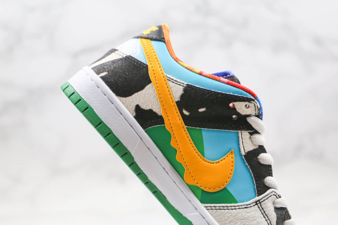 耐克Nike SB Dunk Low Pro QS x Ben & Jerry纯原版本联名款SB板鞋牛奶冰淇淋配色原楦头纸板打造 货号：CU3244-100