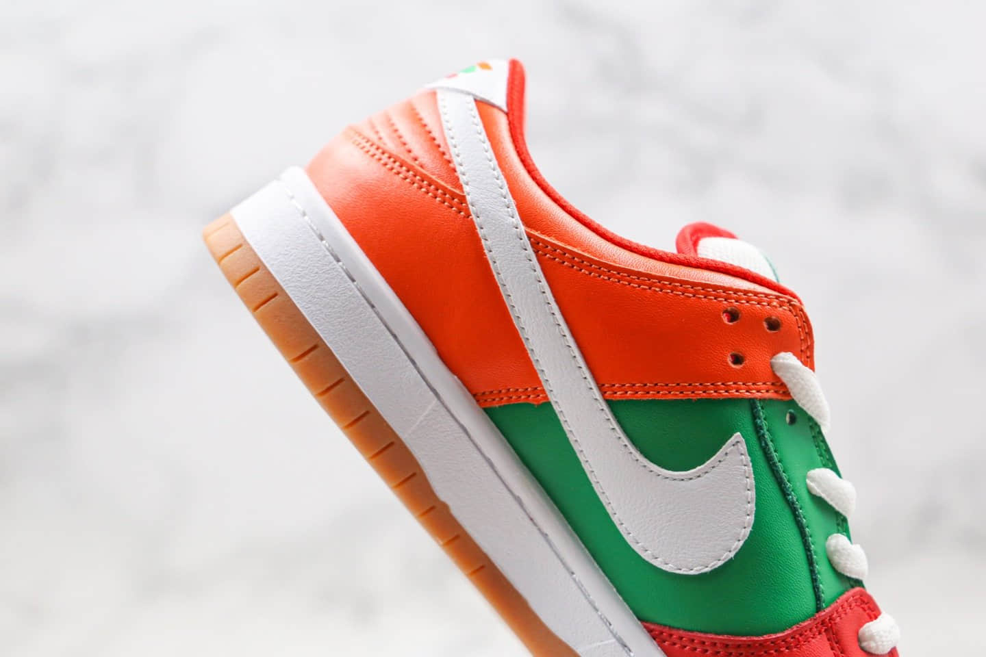 耐克Nike SB Dunk Low x 7-Eleven纯原版本便利店联名款橙绿红色SB DUNK板鞋内置Zoom气垫原盒原标 货号：CZ5130-600